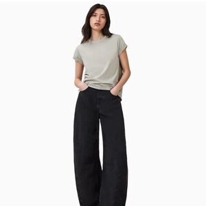 ALLSAINTS NWT Casual Green-Gray T-Shirt - Anna Tee in Abbey Stone Green